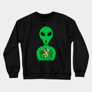 Alien - Rubik's Cube Inspired Design for people who know How to Solve a Rubik's Cube Crewneck Sweatshirt